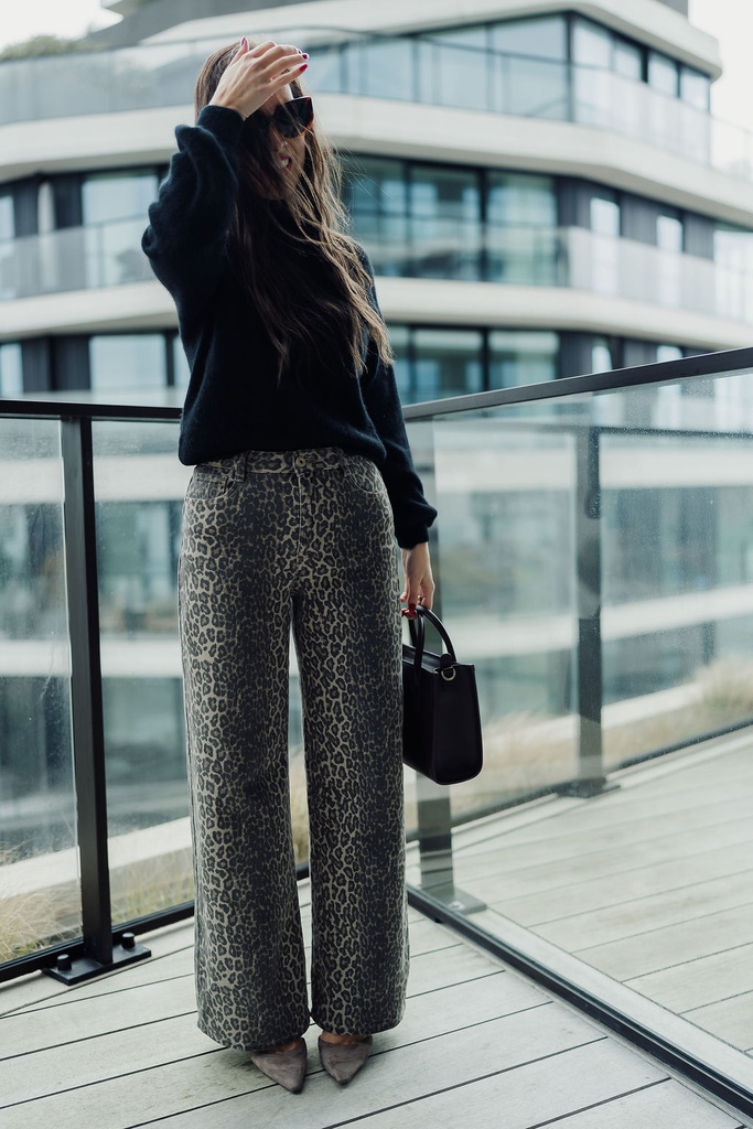 Wide leg jeans Leopard