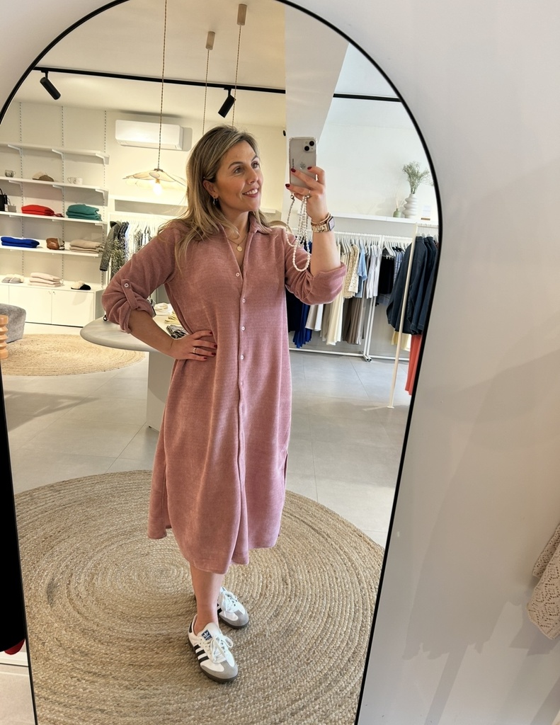 Nomi Soft Waffle Dress Pink