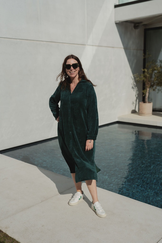 Nomi Soft Waffle Dress Green