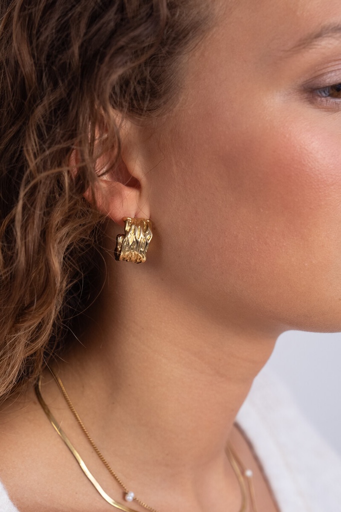 MY Earrings Hammered Gold