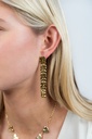 MY Earrings Long Hammered Gold