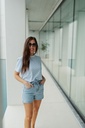 Essential Striped Boxy Tee Cornflower