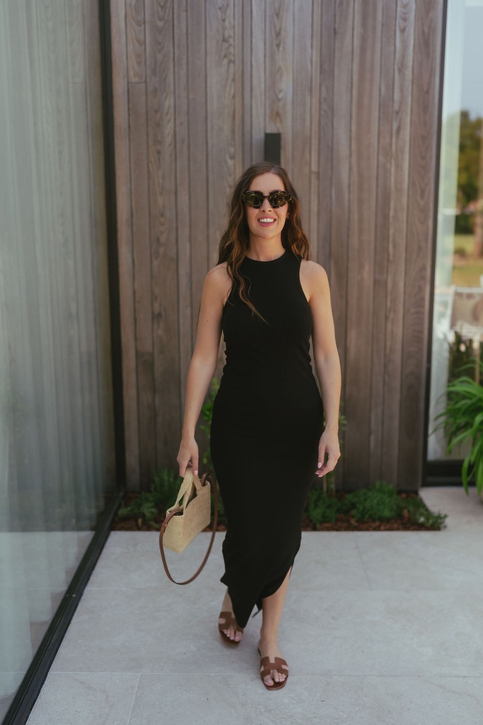 Anna Ankle Tank Dress Black