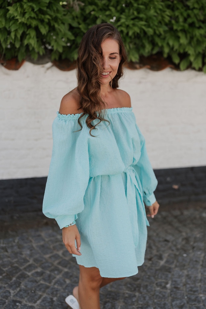 Off Shoulder Dress Emma Aqua