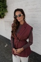 Vest Burgundy Button Strap