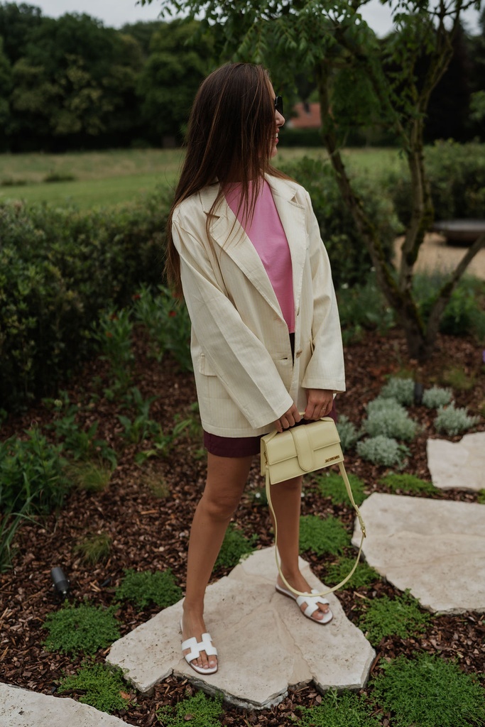 Blazer Striped Pastel Yellow