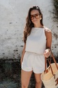 Short Charlotte Linen Beige