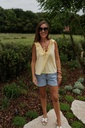 Top Ruffle pastel yellow