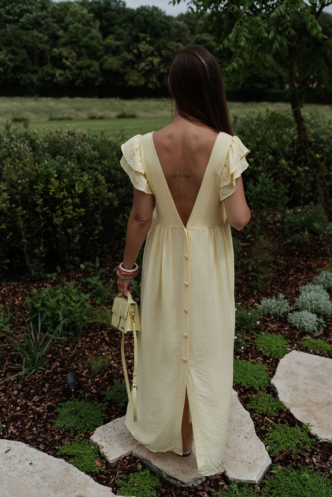 Maxi Open back dress yellow