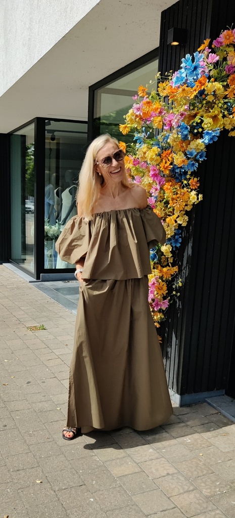 Off Shoulder Blouse Celeste Khaki