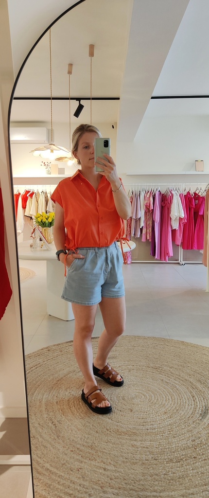 Short Shirt Lea Hot Coral