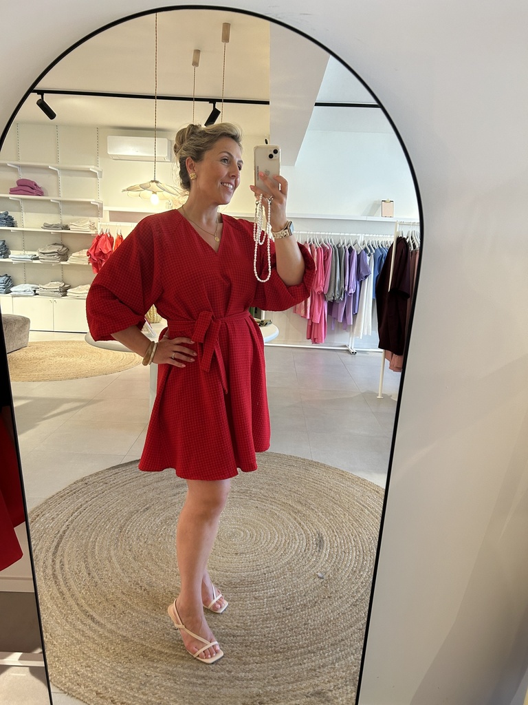 3/4 Dress Amida Red