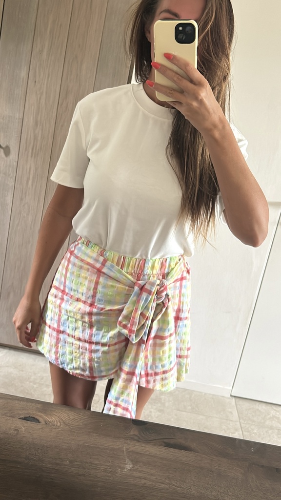 Checked Skort Bow Red