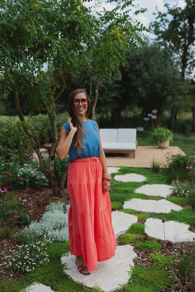 Maxi skirt coral