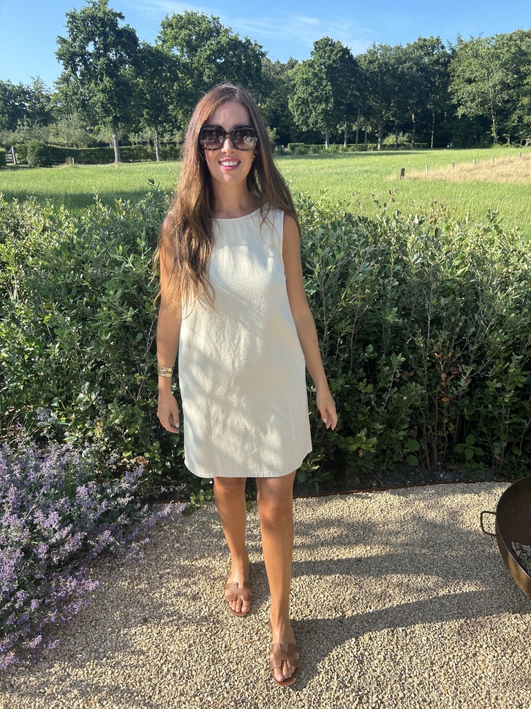 Denim dress beige