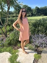 Denim dress peach