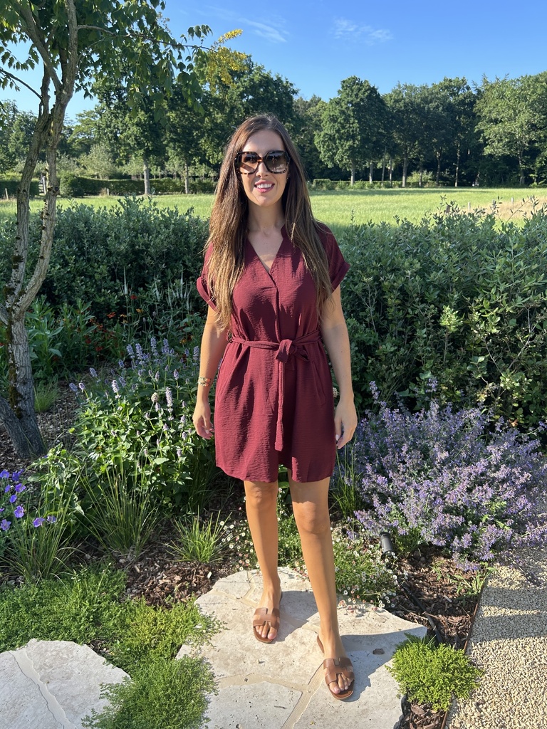 Nomi Dress Short Burgundy