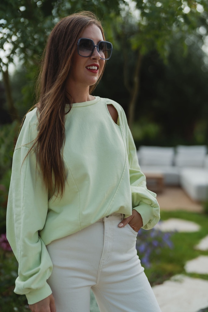 Cutout Sweatshirt Lime
