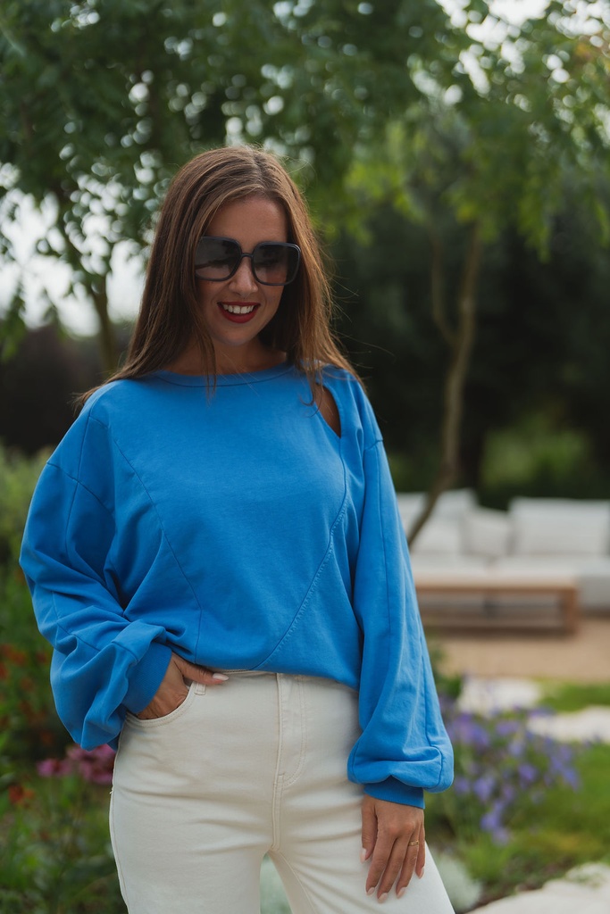 Cutout Sweatshirt Cobalt