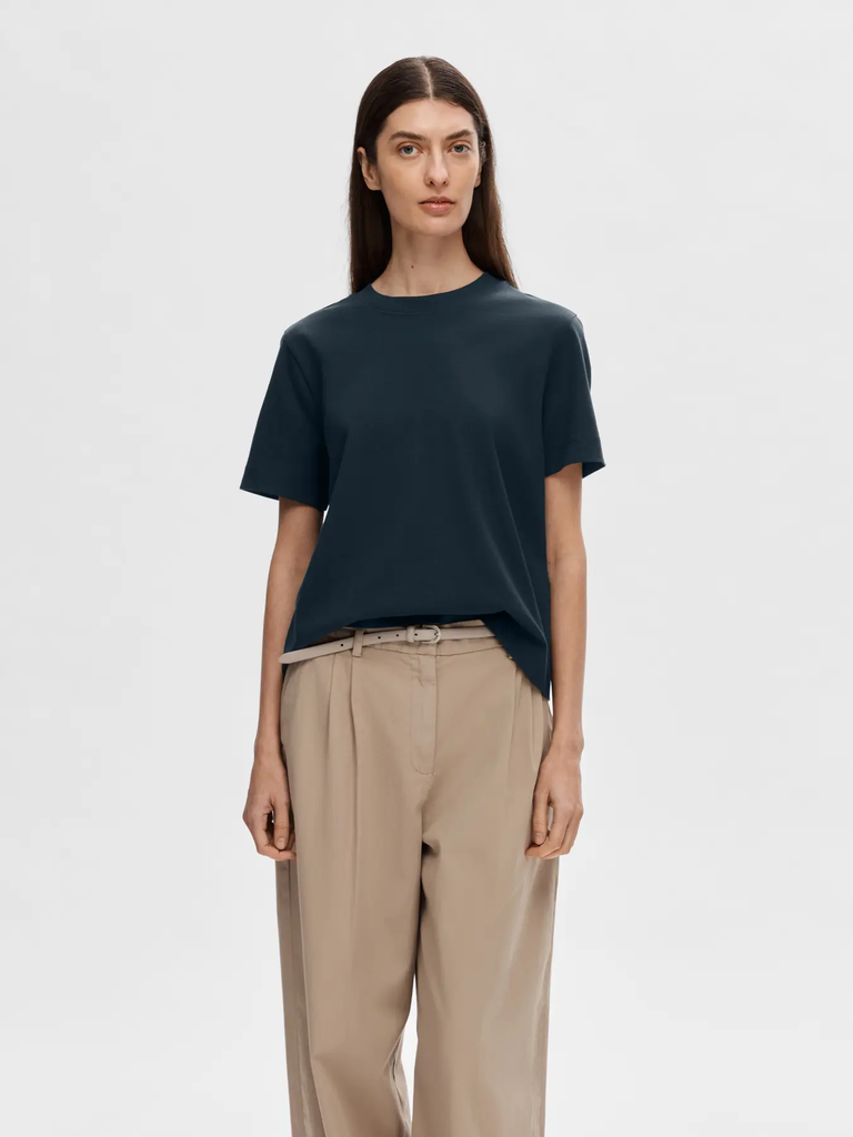 Essential Boxy Tee Dark Sapphire