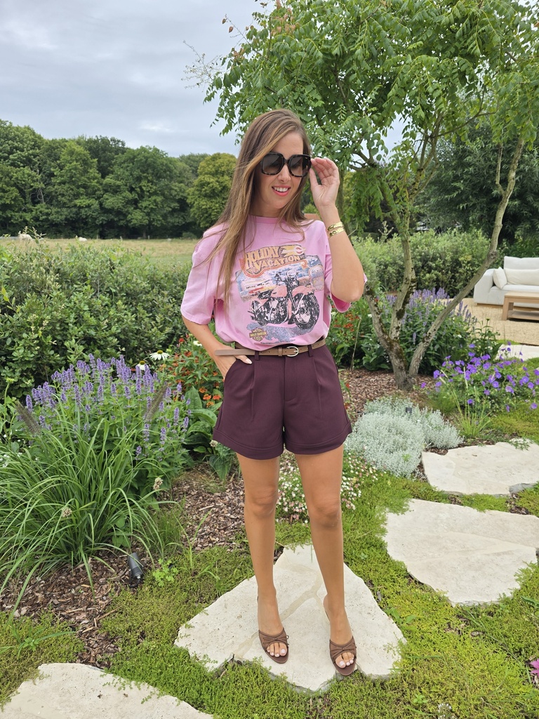 Short With Belt Burgundy