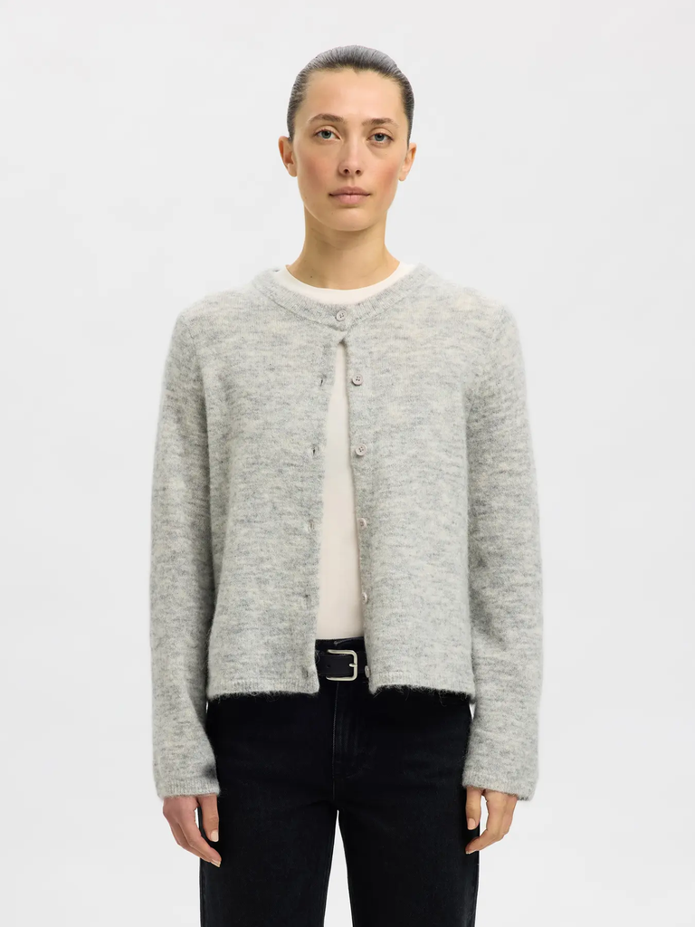Knit Cardigan Lulu LS Light Grey