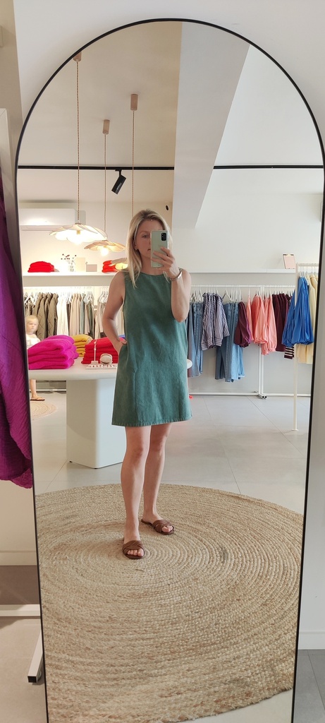 Denim Dress Green