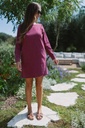 Denim Dress LS Burgundy