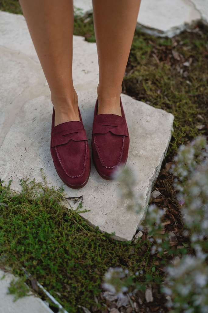 Mocassins Wine Red