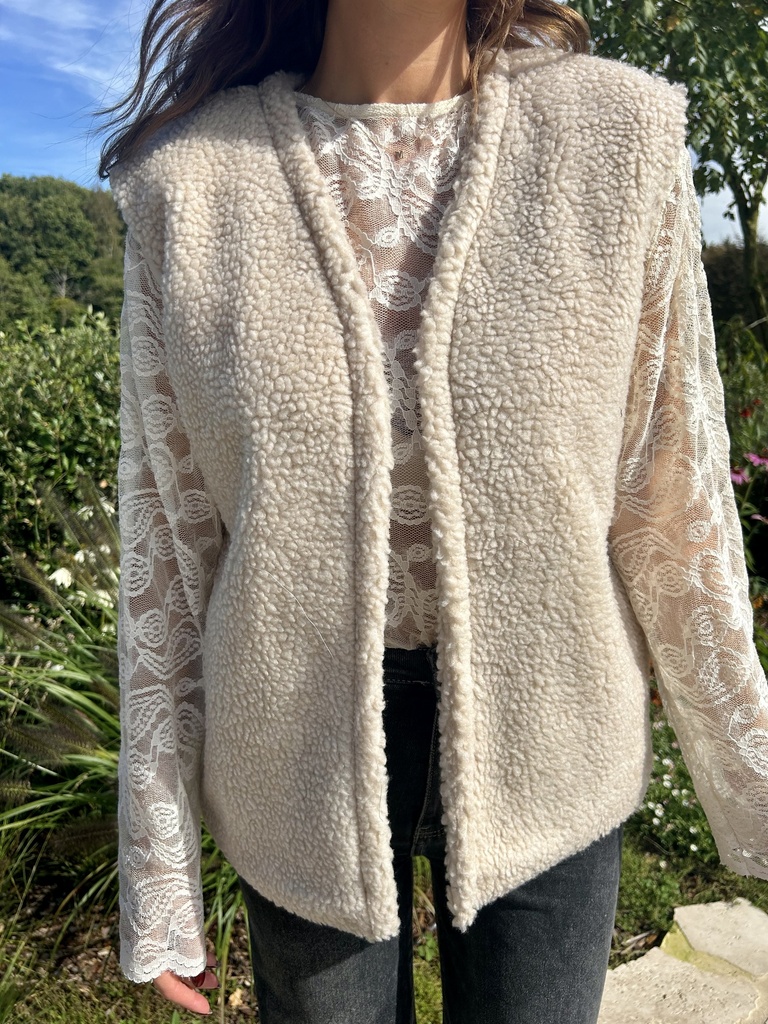 Teddy Vest Max Beige