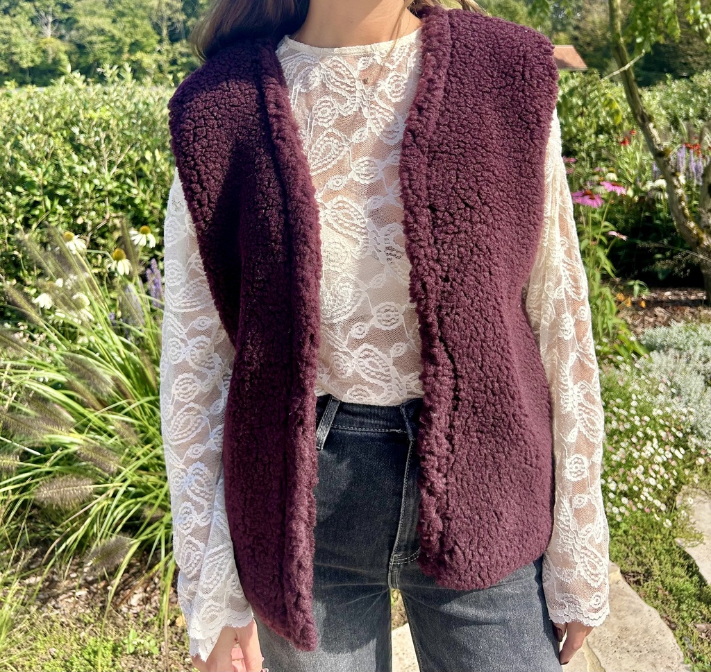 Teddy Vest Max Burgundy