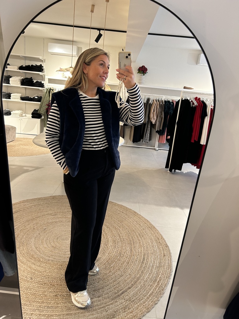 Faux Fur Gilet Navy