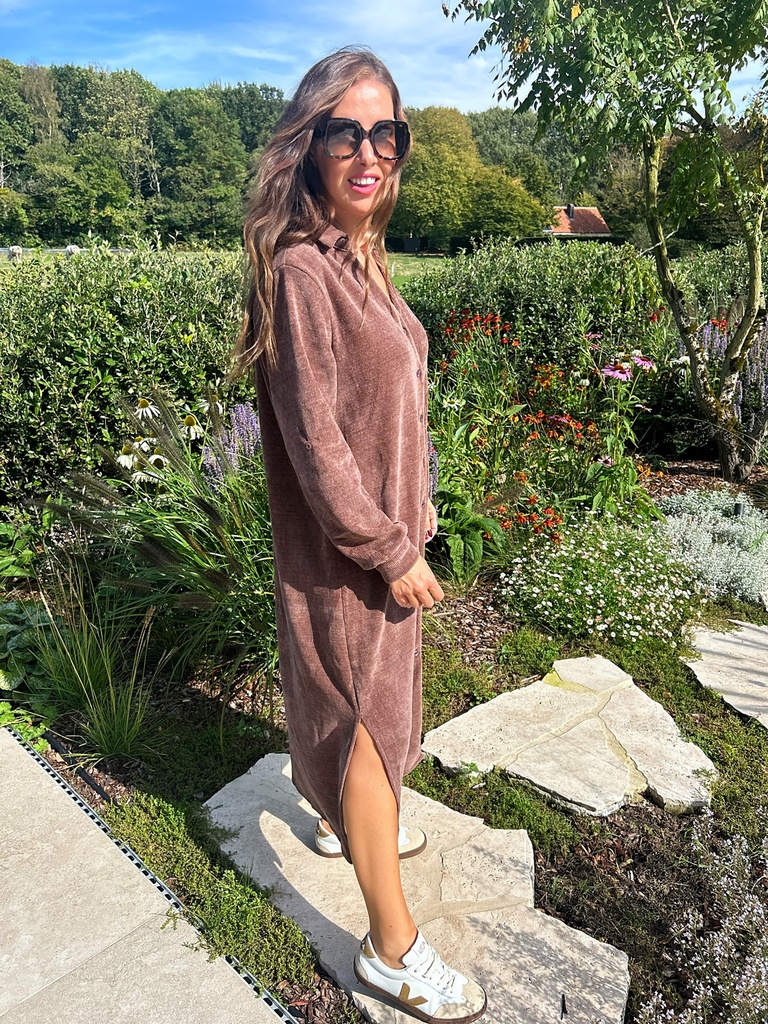 Nomi Soft Waffle Dress Chocolate