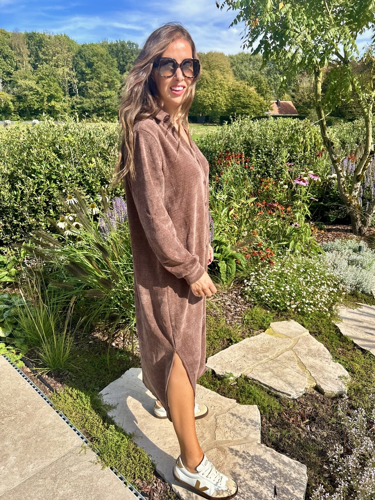 Nomi Soft Waffle Dress Chocolate