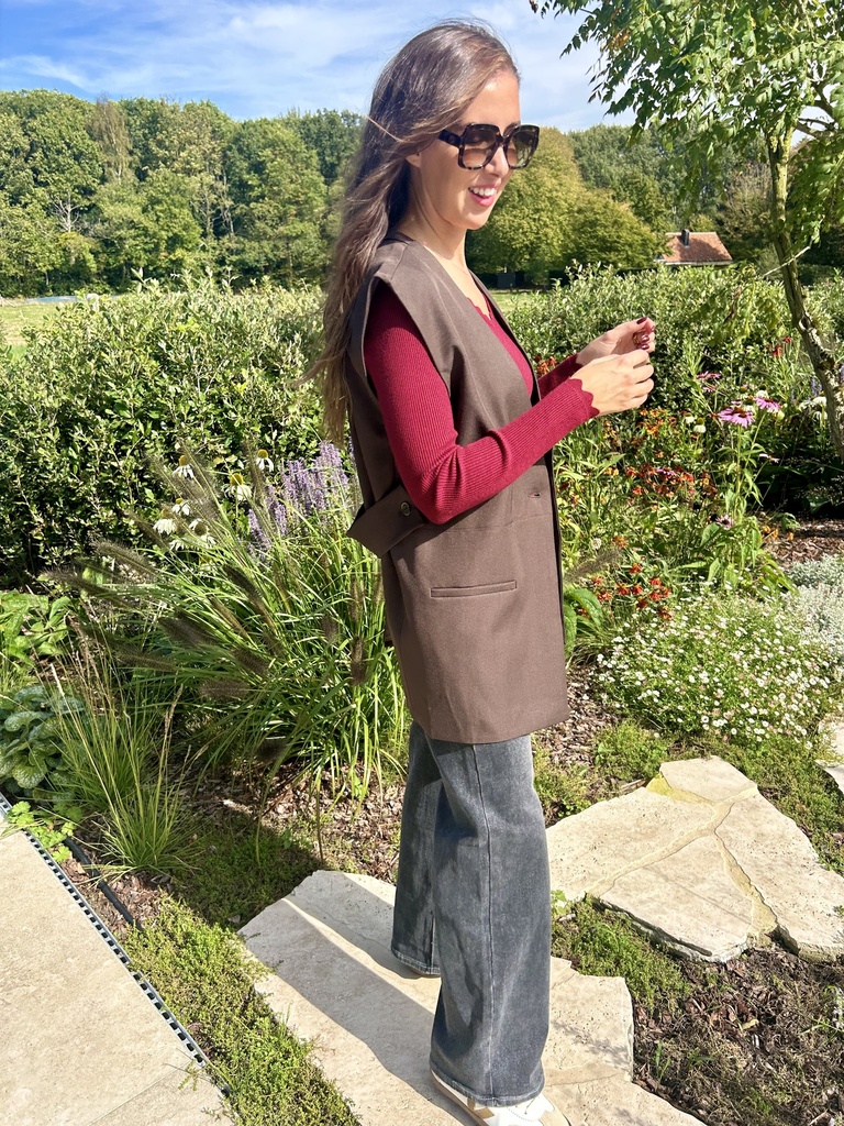 Open Back Vest Chocolat