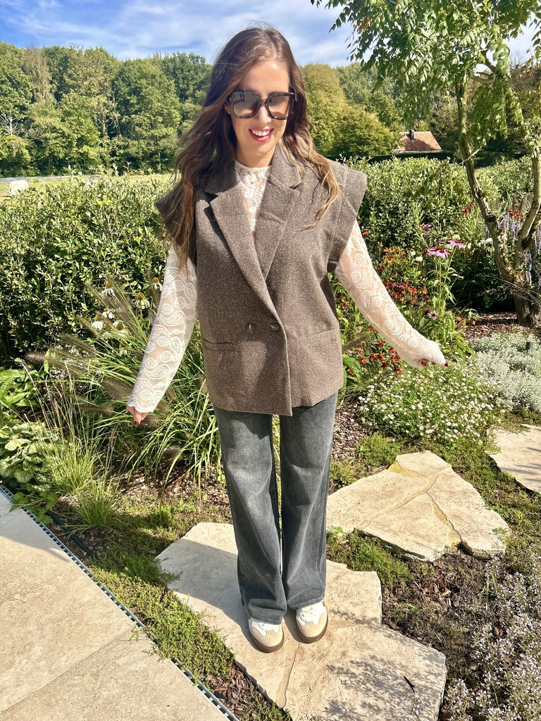 Vest Tweed Marron