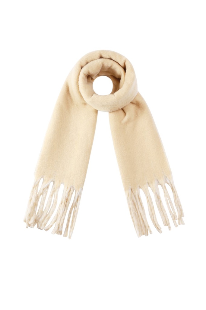 Plain Scarf Ruffles Beige