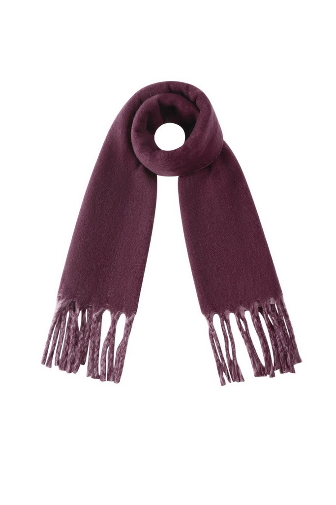 Plain Scarf Ruffles Burgundy