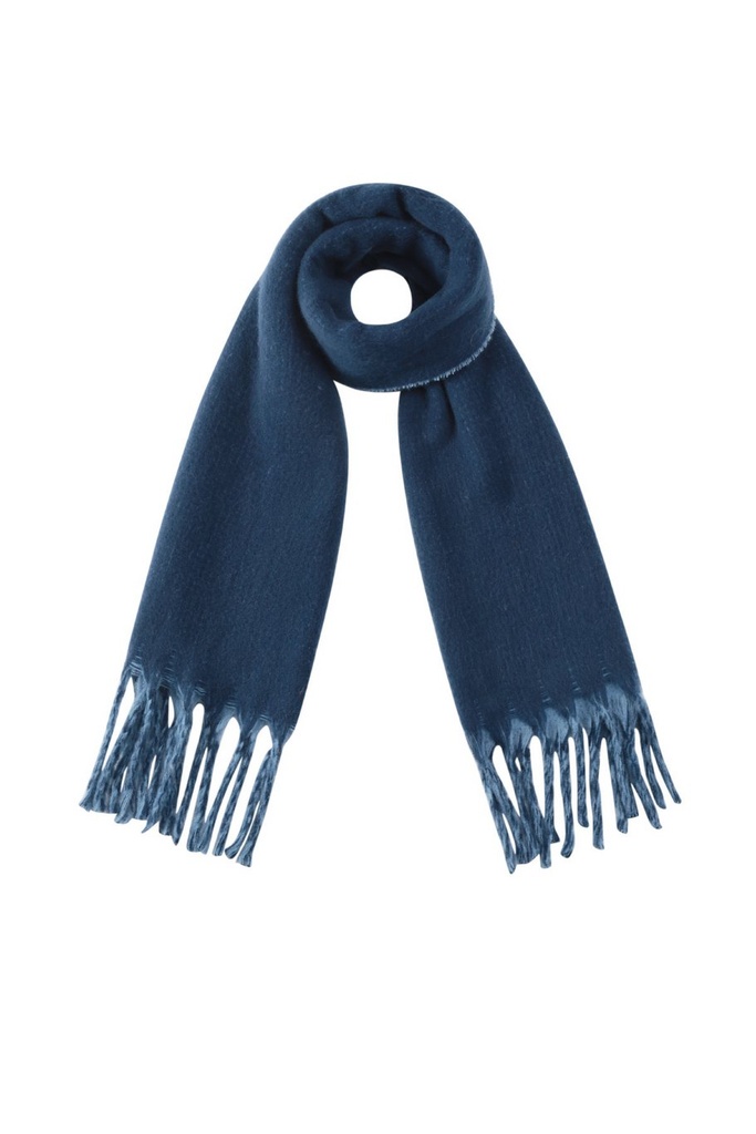 Plain Scarf Ruffles Blue