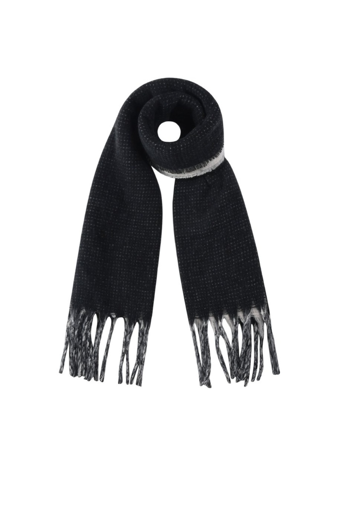 Plain Scarf Ruffles Black