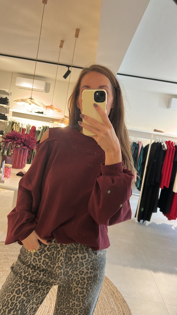 Cutout Shirt Burgundy