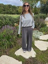 Balloon Cropped Shirt Grey