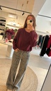 Balloon Cropped Shirt Burgundy