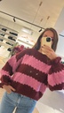 Striped Knit Burgundy/Pink