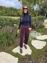 Velvet Barrel Pants Grape