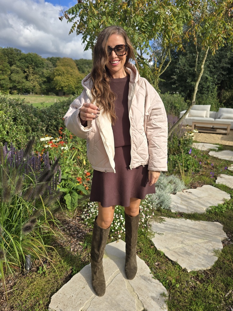 Short Padded Coat Beige