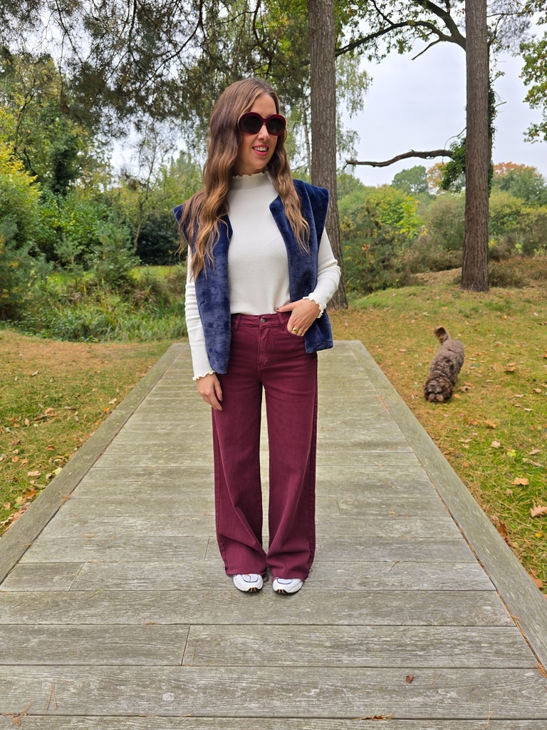 Wide Leg Jeans Burgundy