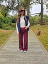 Wide Leg Jeans Burgundy