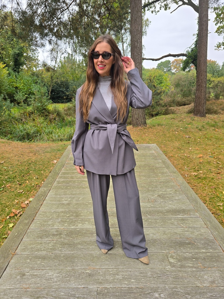Blazer With Belt Marie Grey