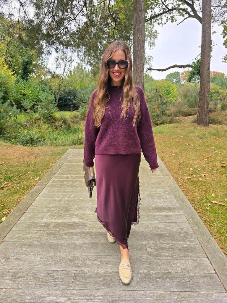 Satin Skirt Assemetric Fig